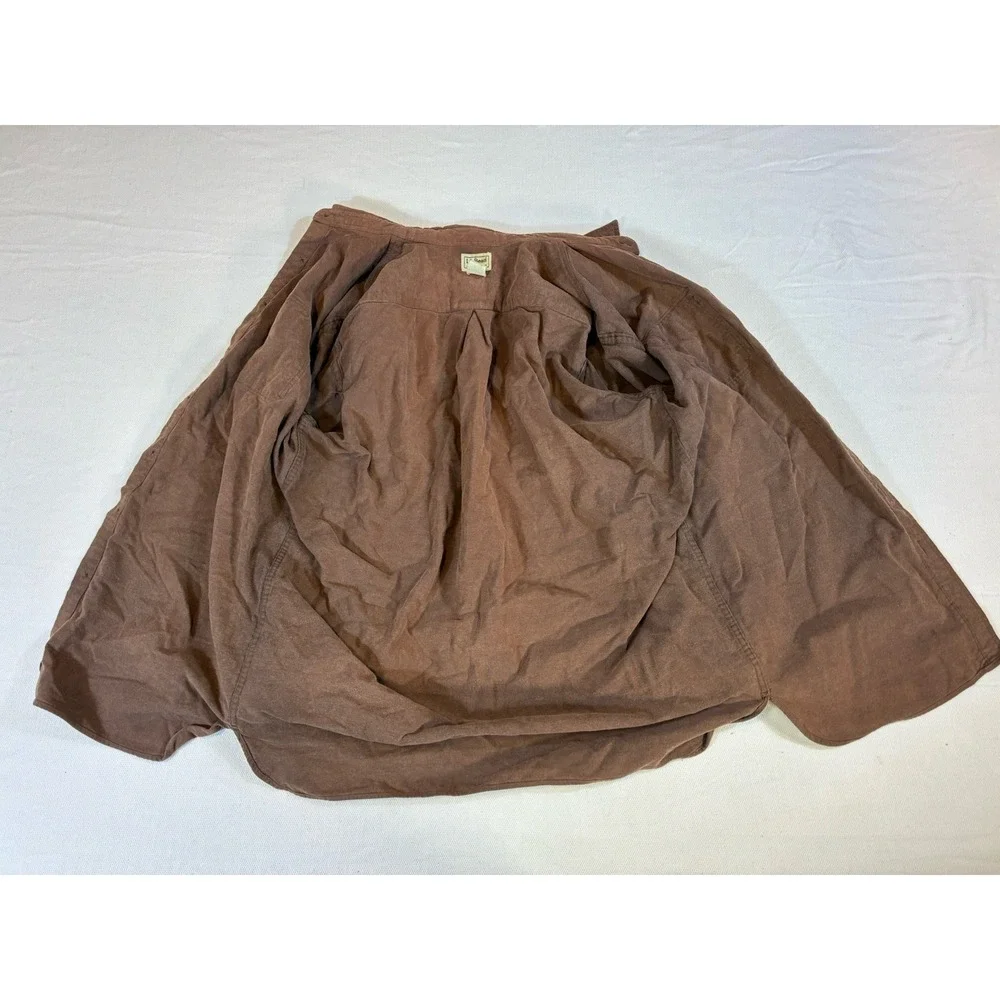 Vintage L.L. Bean Men's Large Tall Brown Flannel‎ Button Down Shirt Cotton Long